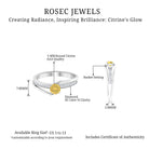 3/4 CT Citrine Solitaire Engagement Ring with Diamond Citrine - ( AAA ) - Quality - Rosec Jewels