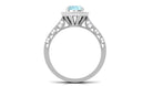 2 CT Oval Sky Blue Topaz Vintage Engagement Ring with Moissanite Halo Sky Blue Topaz - ( AAA ) - Quality - Rosec Jewels