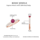 Natural Ruby Solitaire Ring with Diamond Side Stones Ruby - ( AAA ) - Quality - Rosec Jewels