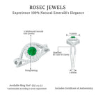 1 CT Emerald Designer Engagement Ring with Diamond Accent Emerald - ( AAA ) - Quality - Rosec Jewels