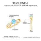1/2 CT Two Tone Solitaire Infinity Ring with Aquamarine and Diamond Aquamarine - ( AAA ) - Quality - Rosec Jewels
