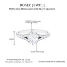 Oval Cut Moissanite Split Shank Engagement Ring Moissanite - ( D-VS1 ) - Color and Clarity - Rosec Jewels