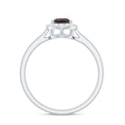 1.25 CT Pear Shape Garnet Ring with Diamond Halo Garnet - ( AAA ) - Quality - Rosec Jewels