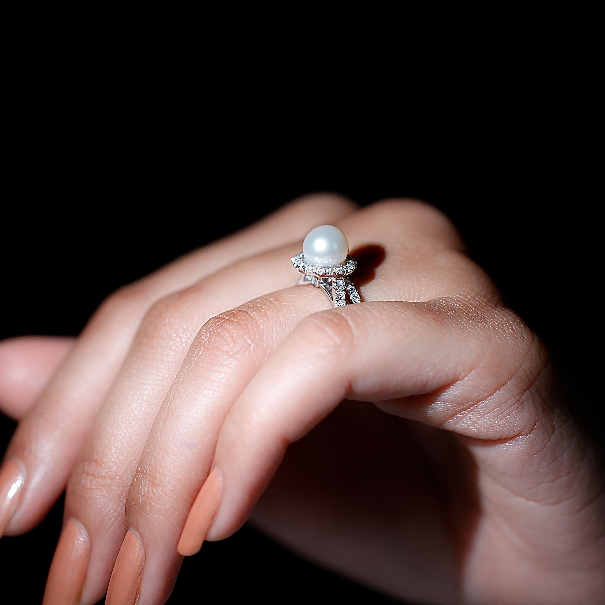 Pink Mother of Pearl Stacking Rings Set // Sterling silver // Size newest 6.5