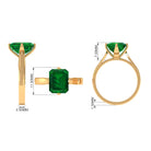 8X10 MM Octagon Lab Grown Emerald Solitaire Engagement Ring Lab Created Emerald - ( AAAA ) - Quality - Rosec Jewels