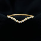 Rosec Jewels-0.25 CT Natural and Certified Diamond Gold Curved Enhancer Ring