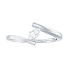 Simple Marquise Cut Moissanite Solitaire Bypass Gold Ring Moissanite - ( D-VS1 ) - Color and Clarity - Rosec Jewels