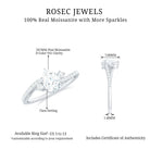 Pear Cut Moissanite Bypass Engagement Ring with Side Stones Moissanite - ( D-VS1 ) - Color and Clarity - Rosec Jewels
