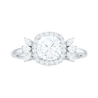 Rosec Jewels-Cushion Cut Moissanite Cluster Halo Engagement Ring