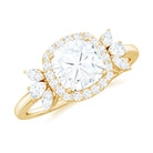 Rosec Jewels-Cushion Cut Moissanite Cluster Halo Engagement Ring