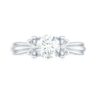 Round Cut Moissanite Solitaire Engagement Ring with Bow Moissanite - ( D-VS1 ) - Color and Clarity - Rosec Jewels