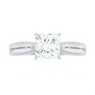 Princess Cut Moissanite Solitaire Engagement Ring Moissanite - ( D-VS1 ) - Color and Clarity - Rosec Jewels