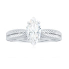 Marquise Cut Moissanite Solitaire Engagement Ring Moissanite - ( D-VS1 ) - Color and Clarity - Rosec Jewels