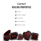 Garnet and Diamond Ring Set with Leaf Motif Garnet - ( AAA ) - Quality - Rosec Jewels