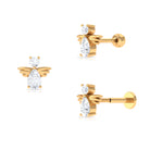 Pear and Round Moissanite Angel Cartilage Earring Moissanite - ( D-VS1 ) - Color and Clarity - Rosec Jewels