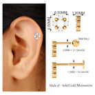 Round Moissanite Open Circle Eternity Cartilage Earring Moissanite - ( D-VS1 ) - Color and Clarity - Rosec Jewels