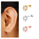 Round Moissanite Open Circle Eternity Cartilage Earring Moissanite - ( D-VS1 ) - Color and Clarity - Rosec Jewels