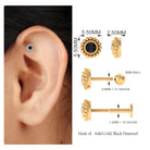 Dainty Black Diamond Beaded Solitaire Earring Black Diamond - ( AAA ) - Quality - Rosec Jewels