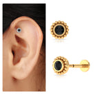 Dainty Black Diamond Beaded Solitaire Earring Black Diamond - ( AAA ) - Quality - Rosec Jewels