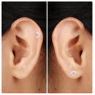 Marquise Cut Moissanite Curved Cartilage Earring Moissanite - ( D-VS1 ) - Color and Clarity - Rosec Jewels