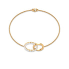 1 CT Zircon Eternity Interlock Chain Bracelet in Gold Zircon - ( AAAA ) - Quality - Rosec Jewels