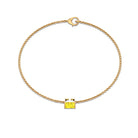 Princess Cut Yellow Sapphire Solitaire Bracelet in Bar Setting Yellow Sapphire - ( AAA ) - Quality - Rosec Jewels