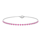 Minimal Pink Sapphire Chain Bracelet Pink Sapphire - ( AAA ) - Quality - Rosec Jewels