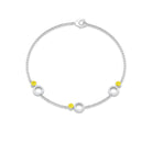 Minimal Yellow Sapphire and Diamond Station Chain Bracelet Yellow Sapphire - ( AAA ) - Quality - Rosec Jewels