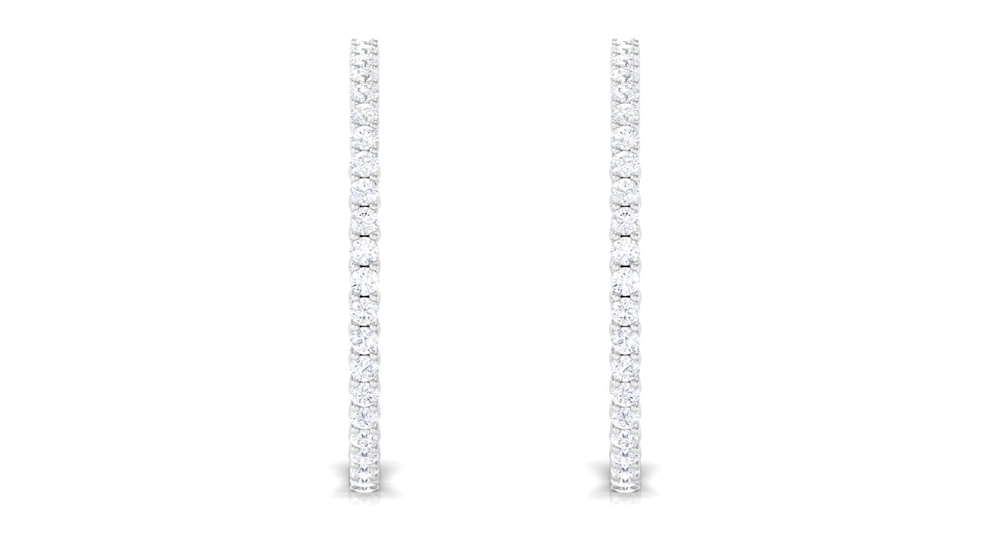 Minimal Certified Moissanite Hoop Earrings Moissanite - ( D-VS1 ) - Color and Clarity - Rosec Jewels