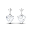 1/2 CT Heart Shape Solitaire Cubic Zirconia Gold Drop Earring Zircon - ( AAAA ) - Quality - Rosec Jewels