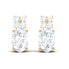 1.75 CT Certified Zircon Gold Stud Earrings in Prong Setting Zircon - ( AAAA ) - Quality - Rosec Jewels