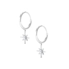 1/2 CT Zircon Gold Starburst Hoop Drop Earrings Zircon - ( AAAA ) - Quality - Rosec Jewels