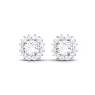 1.25 CT Zircon Minimal Halo Stud Earrings in Gold Zircon - ( AAAA ) - Quality - Rosec Jewels