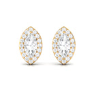 1 CT Marquise Cut Zircon Halo Stud Earrings Zircon - ( AAAA ) - Quality - Rosec Jewels