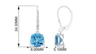 Solitaire Swiss Blue Topaz Lever Back Earrings Swiss Blue Topaz - ( AAA ) - Quality - Rosec Jewels