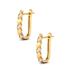 1/4 CT Natural Diamond J Hoop Earrings Diamond - ( HI-SI ) - Color and Clarity - Rosec Jewels