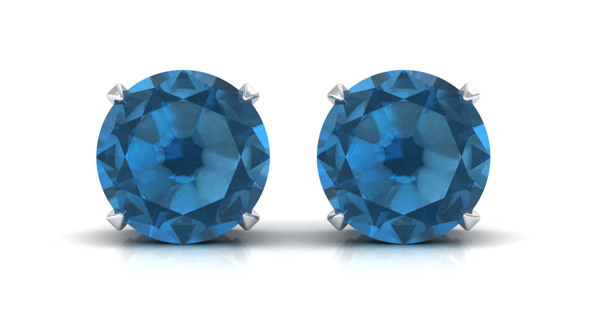 London Blue Topaz Stud Earrings In Sterling Silver - December Birthstone Jewelry shops