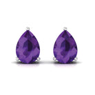 1.5 CT Pear Cut Amethyst Solitaire Earrings Amethyst - ( AAA ) - Quality - Rosec Jewels