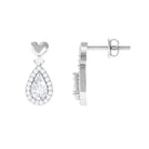 1 CT Zircon and Gold Teardrop Bridal Earrings Zircon - ( AAAA ) - Quality - Rosec Jewels