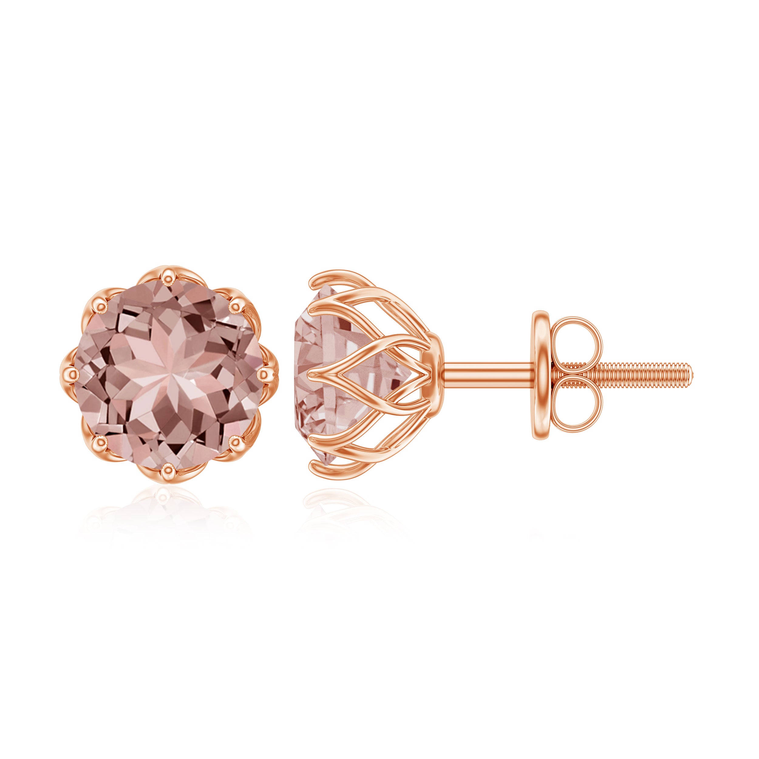 Shop 14K Gold Natural Morganite Earrings For Women – Rosec Jewels