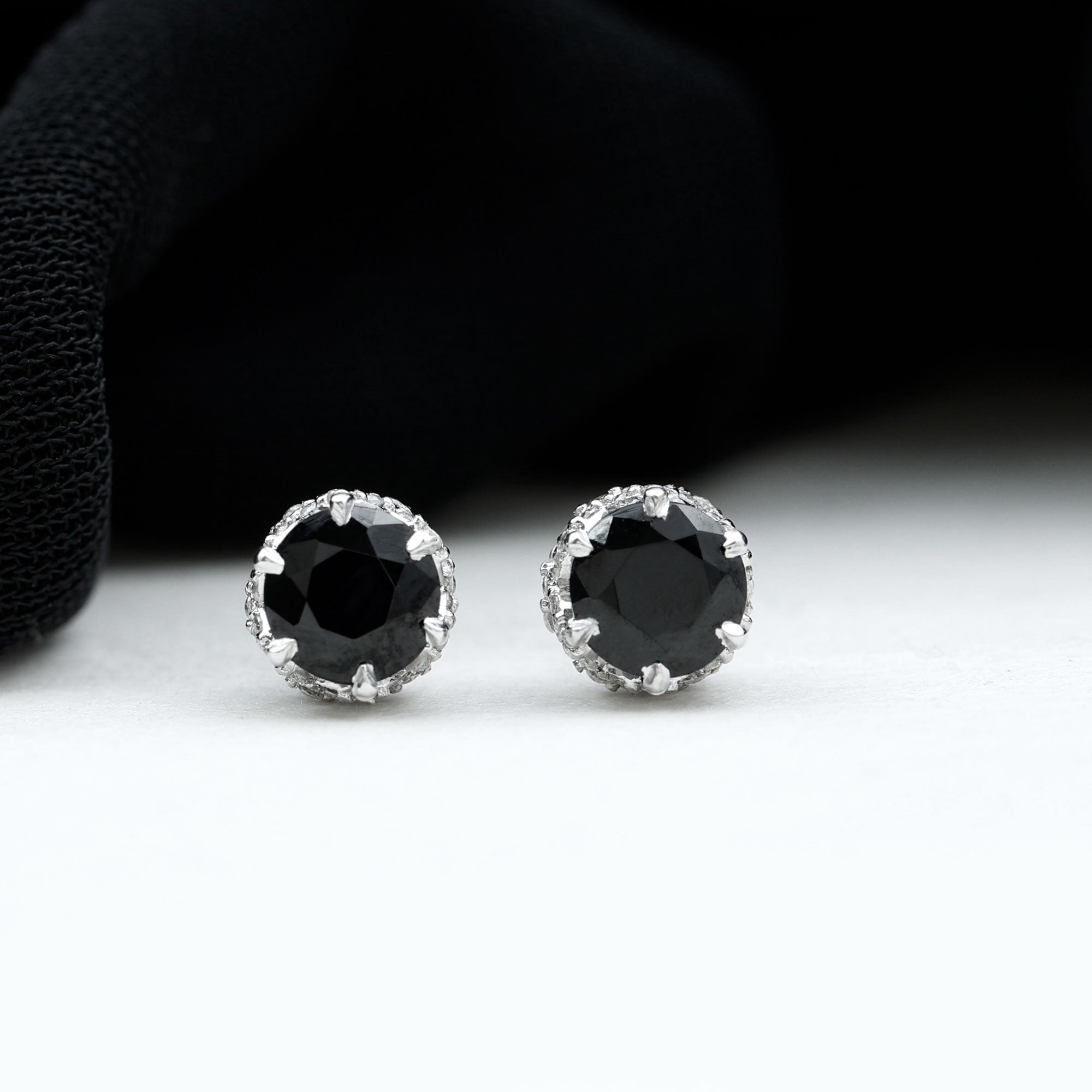 Faux black diamond earrings shop