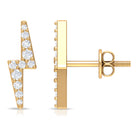 Natural Diamond Thunderbolt Stud Earrings in Gold Diamond - ( HI-SI ) - Color and Clarity - Rosec Jewels