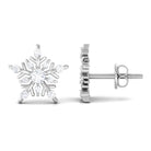 1/2 CT Classic Moissanite Snowflake Stud Earrings Moissanite - ( D-VS1 ) - Color and Clarity - Rosec Jewels