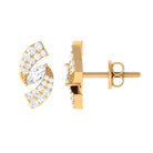 1/2 CT Designer Zircon Gold Stud Earrings Zircon - ( AAAA ) - Quality - Rosec Jewels