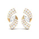 1/2 CT Designer Zircon Gold Stud Earrings Zircon - ( AAAA ) - Quality - Rosec Jewels