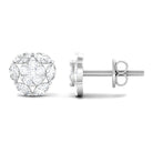 1/2 CT Zircon Cluster Stud Earrings in Pave Setting Zircon - ( AAAA ) - Quality - Rosec Jewels