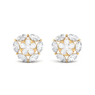 1/2 CT Zircon Cluster Stud Earrings in Pave Setting Zircon - ( AAAA ) - Quality - Rosec Jewels