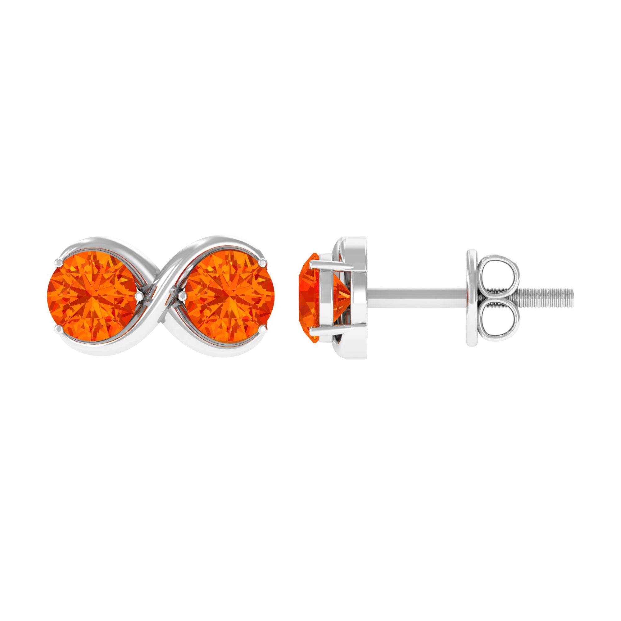 Natural hotsell Sunset Orange Sapphire Sterling Silver Earrings