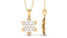 1.25 CT Certified Moissanite Snowflake Pendant in Gold Moissanite - ( D-VS1 ) - Color and Clarity - Rosec Jewels