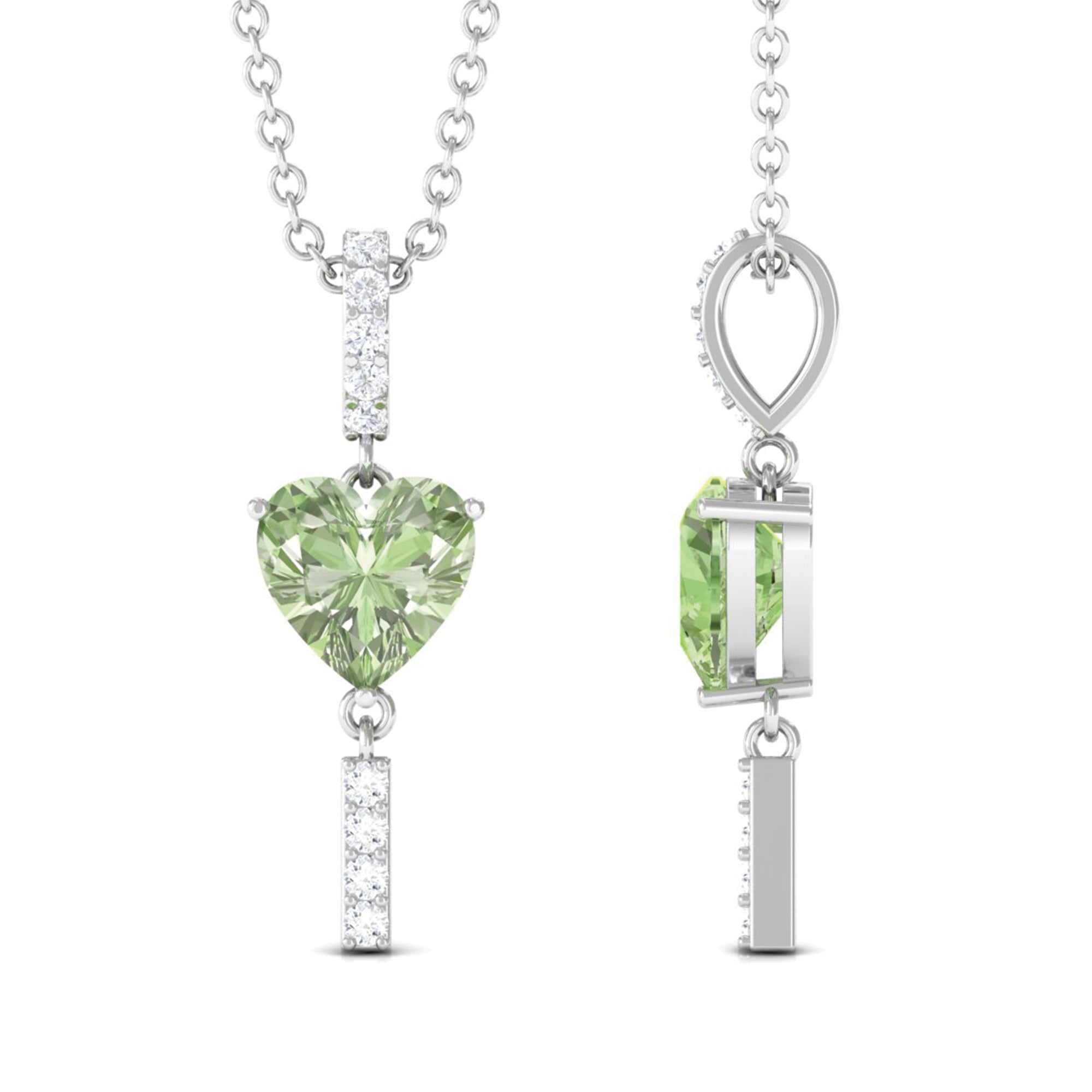 RYLOS Simply Elegant Beautiful Green Sapphire & Diamond Pendant outlet Necklace-September Birthstone/925 Sterling Silver or 925 Gold Plated Silver